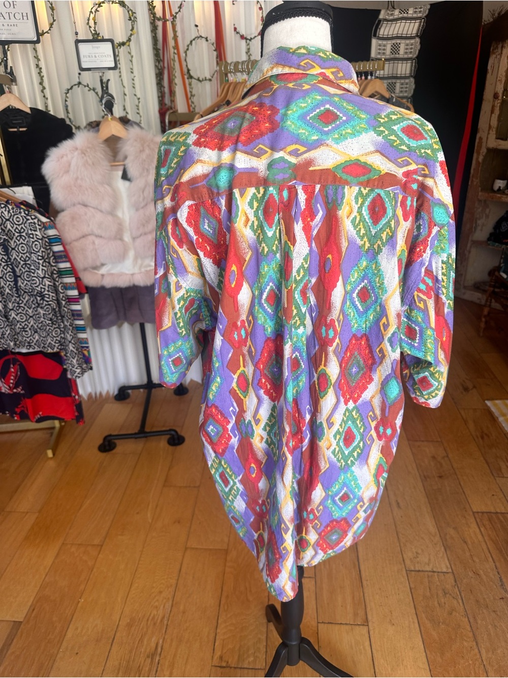 New Man – Multicolor Aztec/Geometric Print Robe Shirt - Picture 4 of 7
